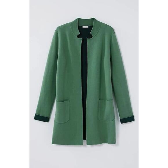 NWT J. Jill Majestic Open Front Cardi Sweater Cardigan Green MP Medium Petite - Picture 11 of 14